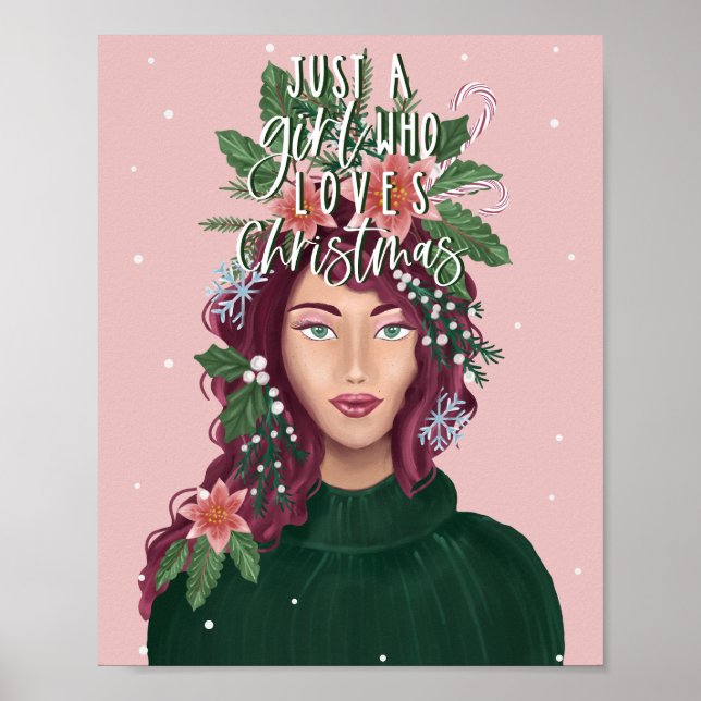 Just A Girl Who Love Christmas Beauty Poster (Front)