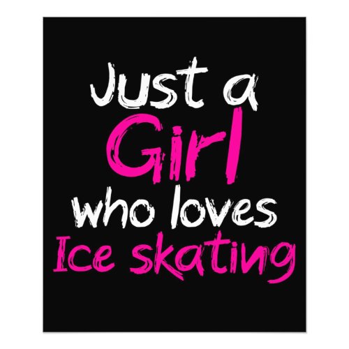 Just a girl who love ice skating photo print