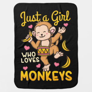 Just A Girl Who Love Monkeys Baby Blanket