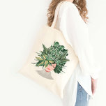 Just A Girl Who Love Plants | | Crazy Plant Lady Tote Bag<br><div class="desc">Are you a girl who loves plants? Then you'll love our super cute and unique plant lady tote bag. The design features our original hand-painted watercolor lady with the woman's hairdo created to look like an arrangement of different plants and leaves. "Just a girl who loves plants" is designed within...</div>