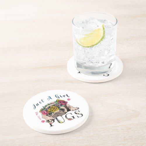 Just A Girl Who Love Pug Pet Lover Coaster
