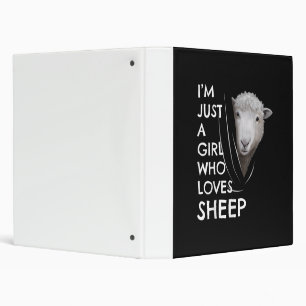 Just A Girl Who Love sheep   Sheep Fans gift 3 Ring Binder