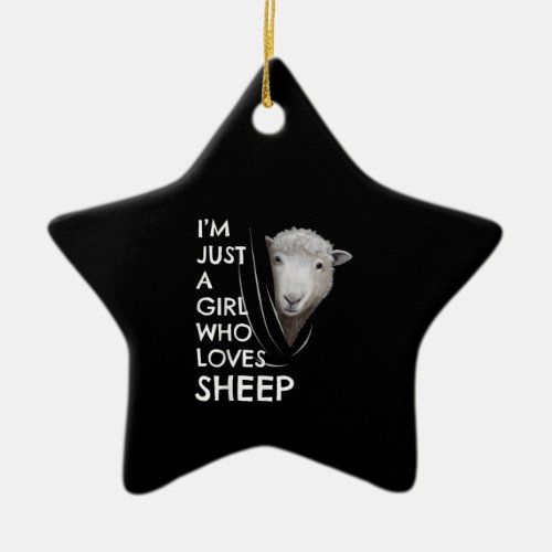 Just A Girl Who Love sheep  Sheep Fans gift Ceramic Ornament