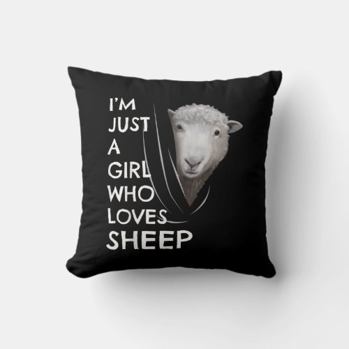 Just A Girl Who Love sheep  Sheep Fans gift Throw Pillow