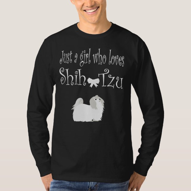 Just A Girl Who Love Shih Tzu Dogs Premium Scoop T-Shirt (Front)