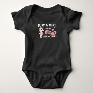 Just A Girl Who Loves A Sweet Seahorse Baby Bodysuit