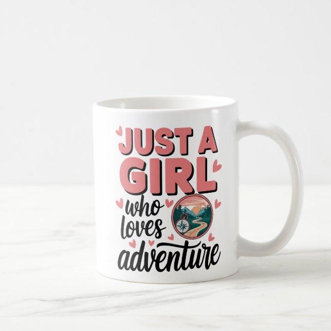 Just a Girl Who Loves Adventure Hiking Design Coffee Mug (Right)