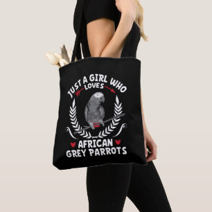 Just a Girl Who Loves African Grey Parrots Funny Tote Bag