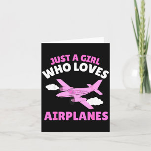 Just A Girl Who Loves Airplanes Kids Toddler Baby Card