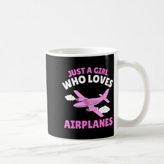 Just A Girl Who Loves Airplanes Kids Toddler Baby  Coffee Mug (Right)