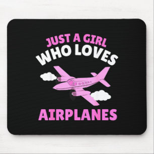 Just A Girl Who Loves Airplanes Kids Toddler Baby  Mouse Pad
