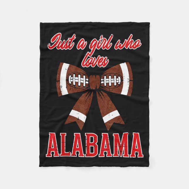 Just A Girl Who Loves Alabama Kids Women Girls You Fleece Blanket (Front)