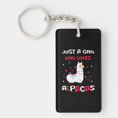 Just A Girl Who Loves Alpacas Alpaca Keychain