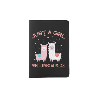 Just A Girl Who Loves Alpacas - Cute Alpaca Lover Passport Holder