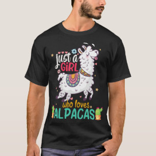 Just A Girl Who Loves Alpacas Girl Who Love T-Shirt