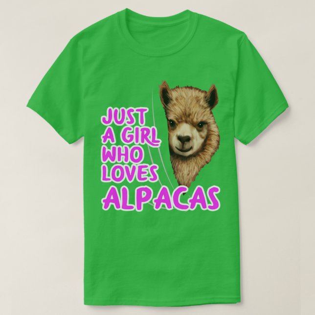 Just A Girl Who Loves Alpacas T-Shirt (Design Front)
