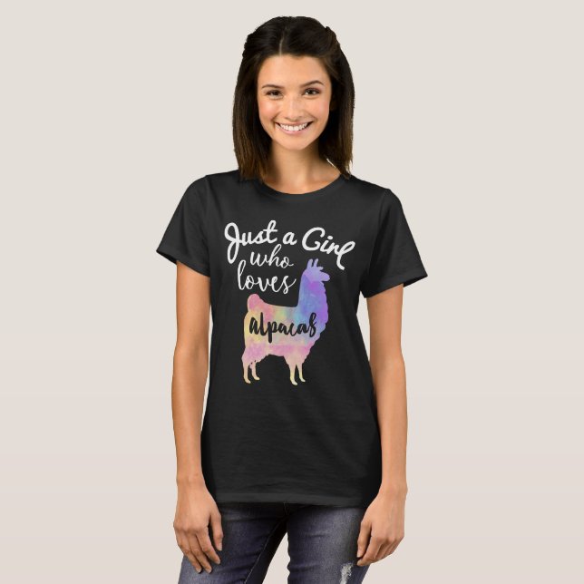 Just A Girl Who Loves Alpacas T-Shirt (Front Full)