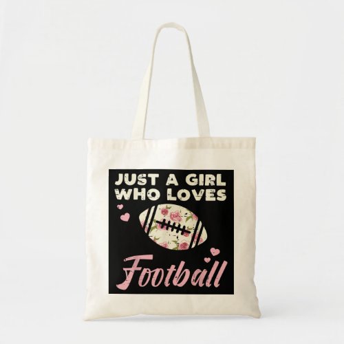 Just A Girl Who Loves American Football Flowers Gi Tote Bag