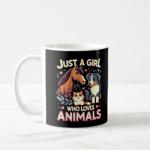 Just A Girl Who Loves Animals Cute Animal Lover Coffee Mug
