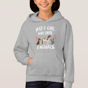 Just A Girl Who Loves Animals Dog Cat Horse Hoodie