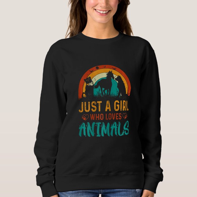 Just A Girl Who Loves Animals Girls Tee (Front)