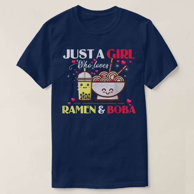 Just a Girl Who Loves Anime and Boba Bubble Tea Gi T-Shirt (Design Front)