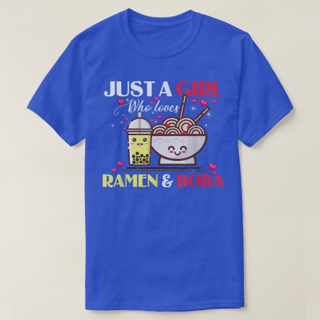 Just a Girl Who Loves Anime and Boba Bubble Tea Te T-Shirt (Design Front)