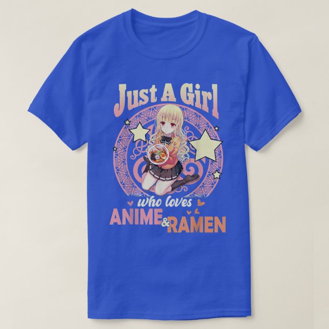 Just a Girl Who Loves Anime and Ramen Bowl Japanes T-Shirt (Design Front)
