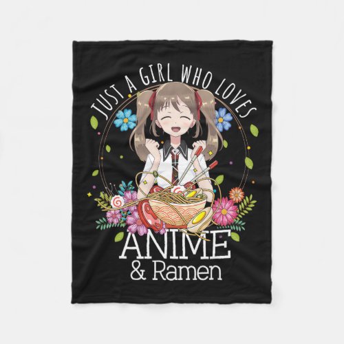 Just A Girl Who Loves Anime And Ramen Manga Lover  Fleece Blanket