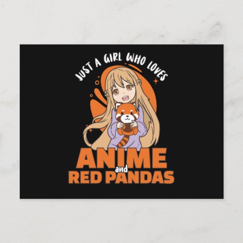 Just A Girl Who Loves Anime And red panda Kawaii Postcard
