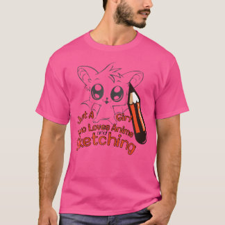 Just A Girl Who Loves Anime And Sketching Hallowee T-Shirt