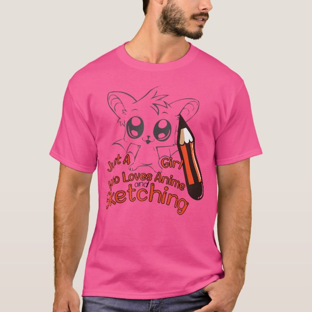 Just A Girl Who Loves Anime And Sketching Hallowee T-Shirt (Front)