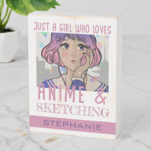 Just a girl who loves anime and sketching wooden box sign