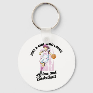 Just A Girl Who Loves Anime And Sketll Player Anim Keychain
