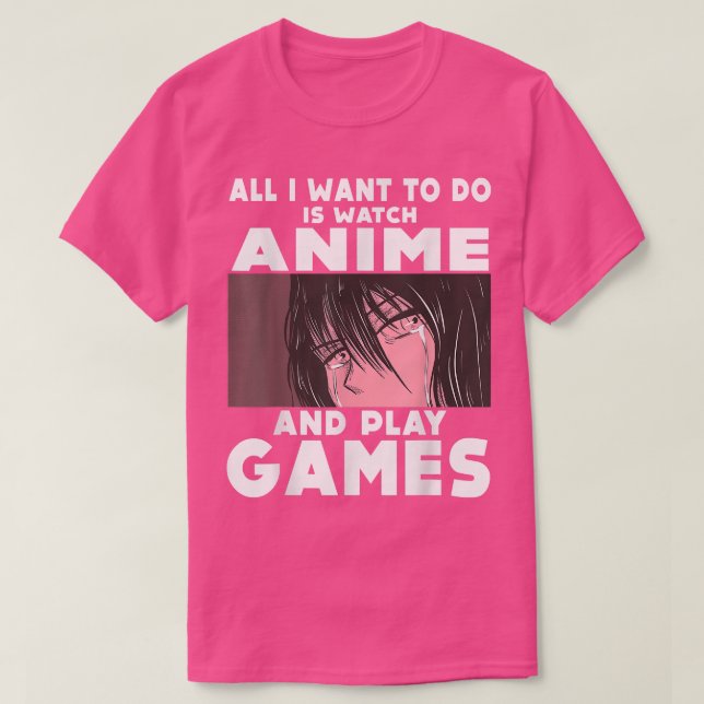 Just A Girl Who Loves Anime And Video Games Japane T-Shirt (Design Front)