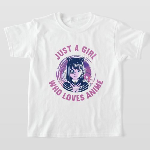 Just A Girl Who Loves Anime T_Shirt 3 Cm Round Bad