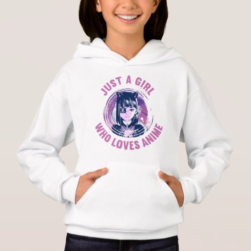 Just A Girl Who Loves Anime T_Shirt 3 Cm Round Bad Hoodie