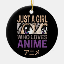 Just a Girl Who Loves Anime vintage Manga Ceramic Ornament