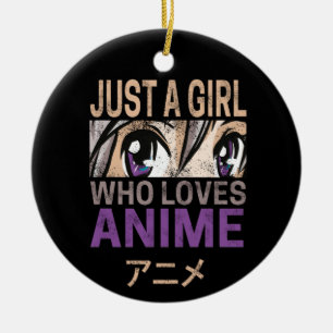 Just a Girl Who Loves Anime vintage Manga Ceramic Ornament