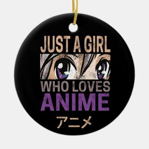 Just a Girl Who Loves Anime vintage Manga Ceramic Ornament