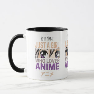 Just a Girl Who Loves Anime Vintage Manga Kawaii Mug