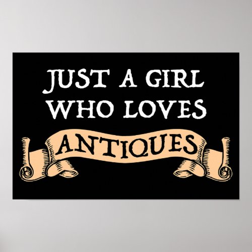 Just A Girl Who Loves Antiques Poster