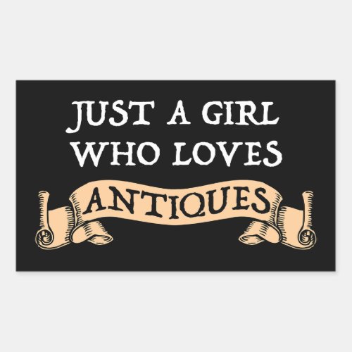 Just A Girl Who Loves Antiques Rectangular Sticker