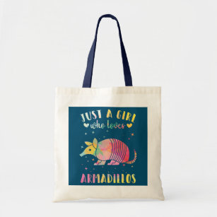 Just a Girl Who Loves Armadillos Watercolor Tote Bag