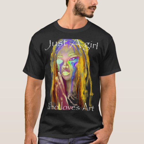 Just a Girl who loves Art Cute Gold Artist Shirt