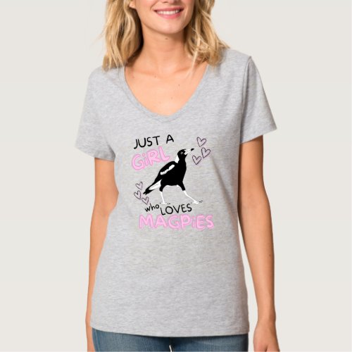Just A Girl Who Loves Australian Magpies Cute T_Shirt