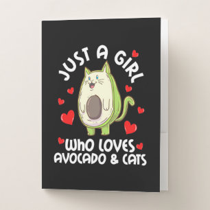 Just A Girl Who Loves Avocado And Cats Pocket Folder