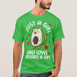 Just A Girl Who Loves Avocado Cats Kawaii T-Shirt