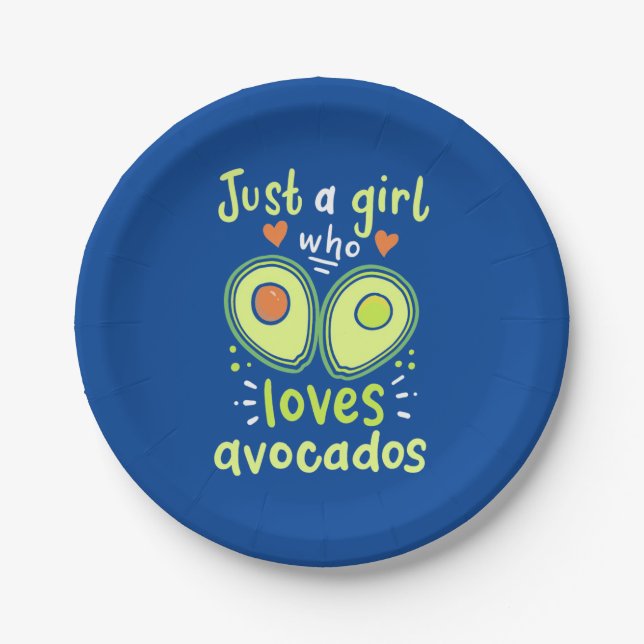 Just A Girl Who Loves Avocados Paper Plates (Front)