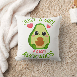 Just A Girl Who Loves Avocados Throw Pillow